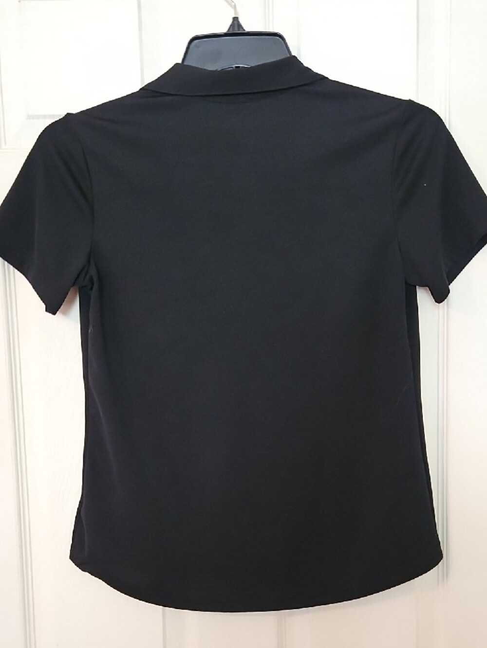 Women's Black Short-Sleeve V-Neck Polo Tee by - Picture 6 of 6